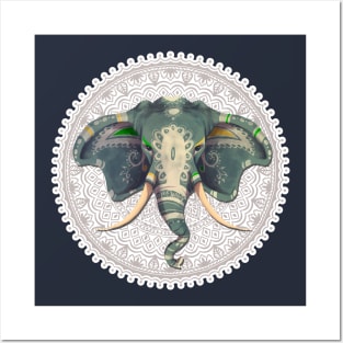 Indian elephant head Posters and Art